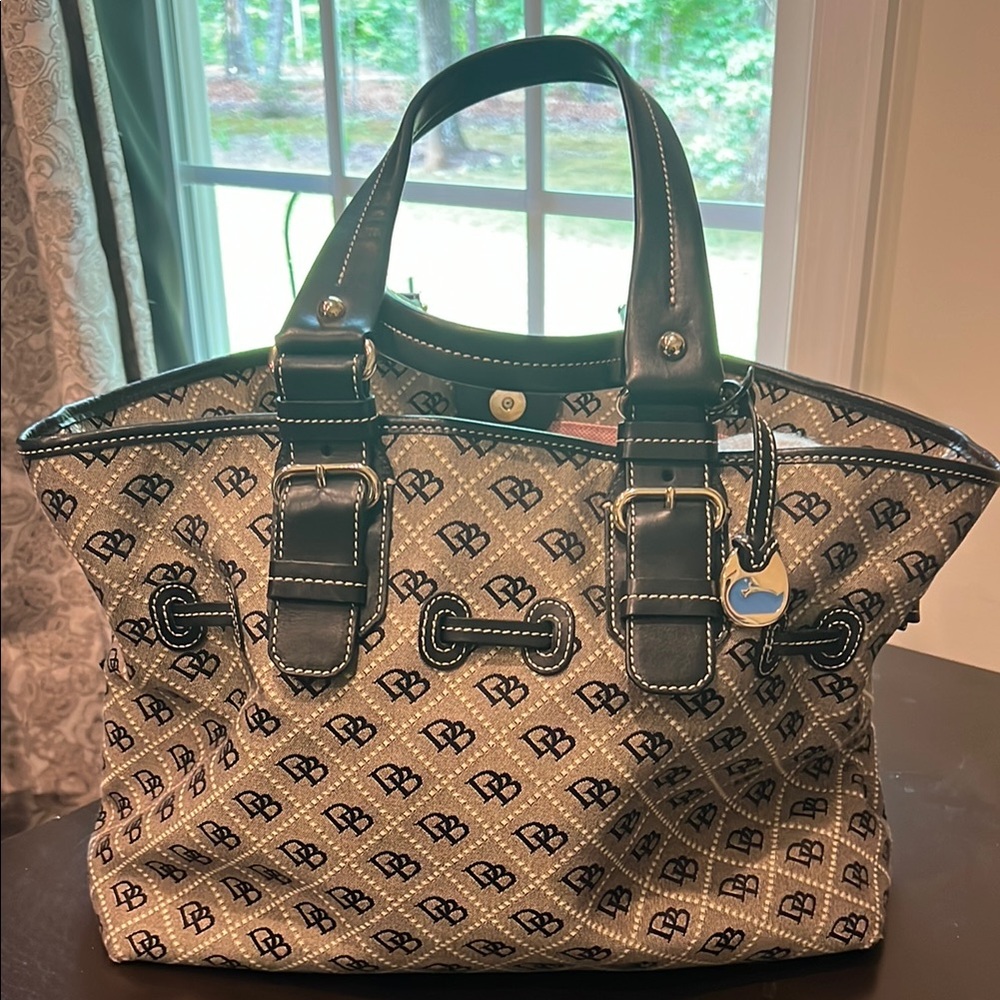 Dooney & Bourke Black and Gray Tote with Elegant Design
